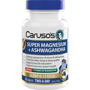 (PRE ORDER) Carusos Super Magnesium + Ashwagandha 42 Tablets shelf life 2yrs