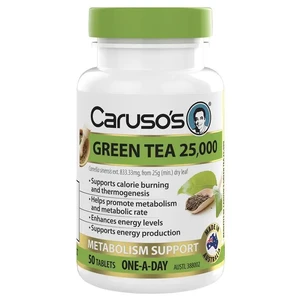 (PRE ORDER) Carusos One a Day Green Tea 50 Tablets shelf life 2yrs