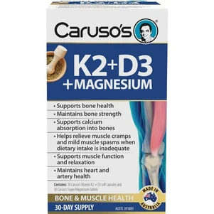 (PRE ORDER) Carusos Vitamin K2 + D3 + Magnesium 30 Tablets shelf life 2yrs
