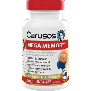 (PRE ORDER) Carusos Mega Memory 60 Tablets shelf life 2yrs