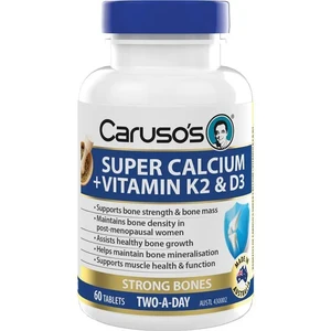 (PRE ORDER) Carusos Super Calcium + Vitamin K2 & D3 60 Tablets shelf life 2yrs