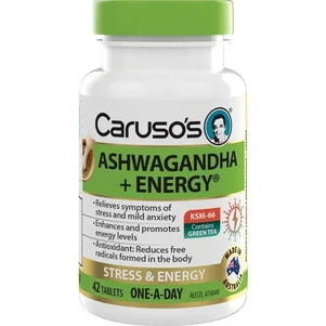 (PRE ORDER) Carusos Ashwagandha + Energy 42 Tablets shelf life 2yrs
