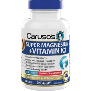 (PRE ORDER) Carusos Super Magnesium + Vitamin K2 60 Tablets shelf life 2yrs