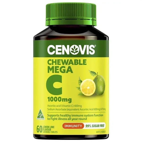 (PRE ORDER) Cenovis Chewable Mega Vitamin C 1000mg Lemon Lime 60 Tablets shelf life 2yrs