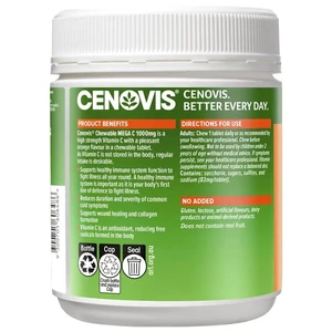 (PRE ORDER) Cenovis Chewable Mega C 1000mg 200 Tablets Exclusive Size shelf life 2yrs