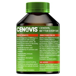 (PRE ORDER) Cenovis Sugarless C 500mg 300 Orange Flavour Chewable Tablets shelf life 2yrs