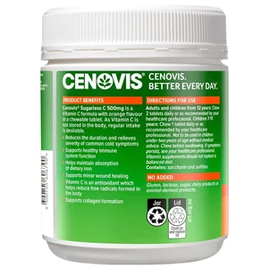 (PRE ORDER) Cenovis Sugarless C 500mg Chewable 500 Tablet Exclusive Size shelf life 2yrs