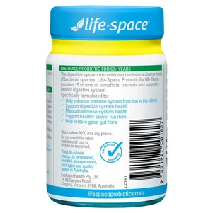 (PRE ORDER) Life-Space Probiotic for 60+ Years 90 Capsules Exclusive Size shelf life 2yrs
