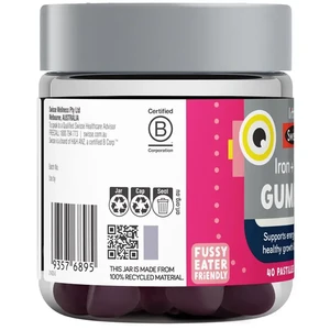 (PRE ORDER) Little Swisse Iron + Vit C Gummies 40 Pack shelf life 2yrs