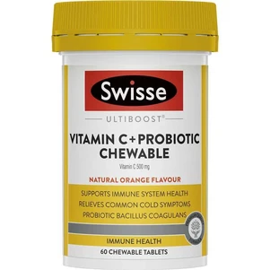 (PRE ORDER) Swisse Vitamin C + Probiotic Chewable 60 Chewable Tablets shelf life 2yrs