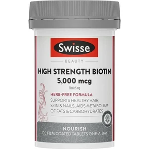 (PRE ORDER) Swisse Beauty High Strength Biotin 5000mcg 100 Tablets shelf life 2yrs
