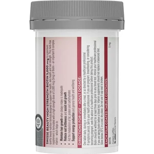 (PRE ORDER) Swisse Beauty High Strength Biotin 5000mcg 100 Tablets shelf life 2yrs