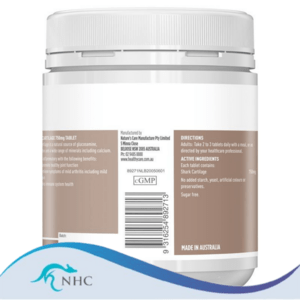 (PRE-ORDER) Healthy Care Shark Cartilage 750mg 200 Tablets
