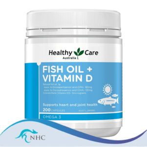 (PRE ORDER) Healthy Care Fish Oil + Vitamin D 200 Capsules shelf life 2yrs
