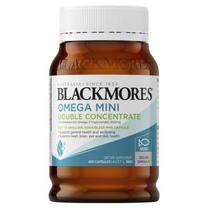 [PRE-ORDER] STRAIGHT FROM AUSTRALIA - Blackmores Omega Mini Double Concentrate 400 Capsules