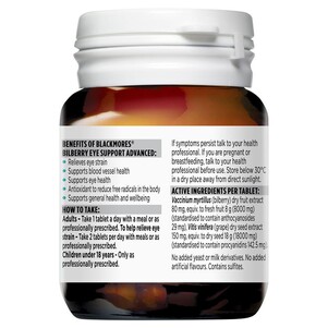 (PRE ORDER) Blackmores Bilberry Eye Support Advanced Vitamin 30 Tablets shelf life 2yrs