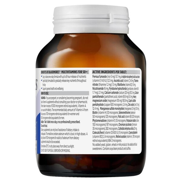 [PRE-ORDER] STRAIGHT FROM AUSTRALIA - Blackmores Multivitamin For 50+ Sustained Release 60 Tablets