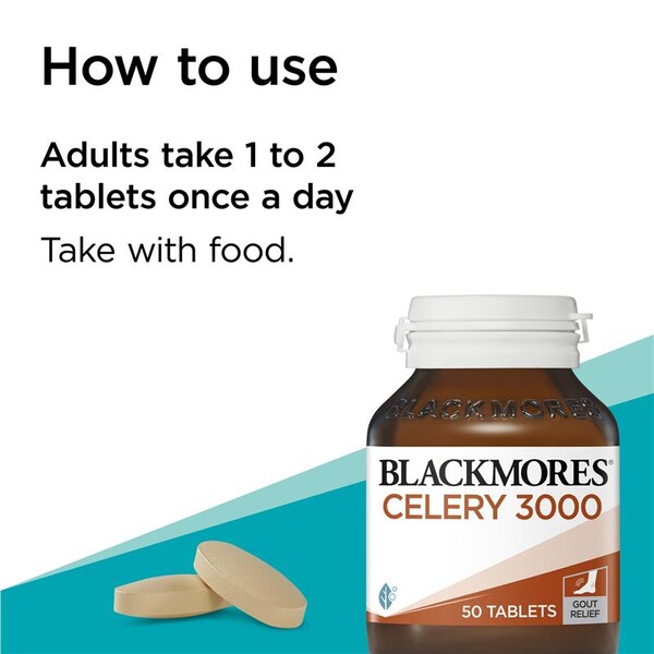 [PRE-ORDER] STRAIGHT FROM AUSTRALIA - Blackmores Celery 3000mg Mild Ache Relief 50 Tablets