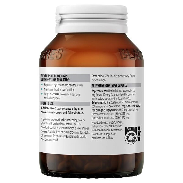 [PRE-ORDER] STRAIGHT FROM AUSTRALIA - Blackmores Lutein Vision Advanced 60 Capsules