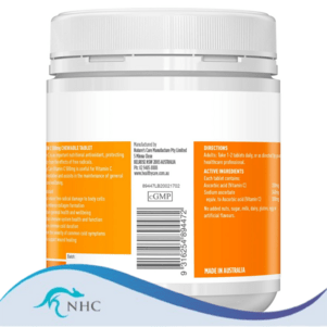 (PRE ORDER) Healthy Care Vitamin C 500mg 500 Chewable Tablets shelf life 2yrs