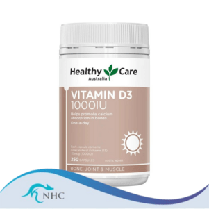 (PRE ORDER) Healthy Care Vitamin D3 1000IU 250 softgel Capsules shelf life 2yrs