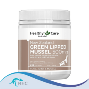 (PRE ORDER) Healthy Care New Zealand Green Lipped Mussel 500mg 250 Capsules shelf life 2yrs