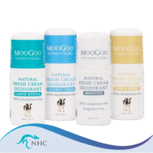 Moogoo Natural Fresh Cream Deodorant - Oats & Honey /Lemon Myrtle / Coconut Cream / Sensitive 60ml Exp 2026