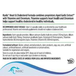 (PRE ORDER) Nutralife Kyolic® Aged Garlic Extract Heart & Cholesterol Formula 60 Capsules / 120 Capsules 2 yrs shelf life