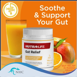 Nutra-Life Gut Relief Mango / Orange Flavour 180g Exp 22/12/2025