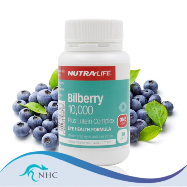 Nutra-Life Bilberry 10,000 Plus Lutein complete 60 Tablets Exp 15/08/2025