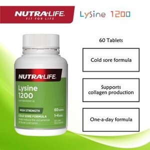 Nutra-Life Lysine 1200mg 60 Tablets Exp 28/09/2025