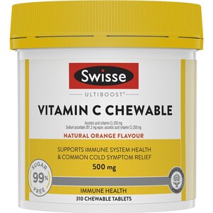 (PRE ORDER) Swisse Vitamin C 500mg 310 Chewable Tablets shelf life 2yrs