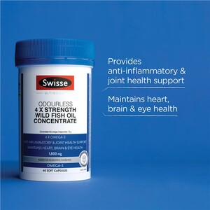 [PRE-ORDER] STRAIGHT FROM AUSTRALIA - Swisse Ultiboost 4 x Strength Wild Fish Oil Concentrate 60 Capsules