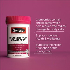 (PRE ORDER) Swisse High Strength Cranberry 25000mg 30 Capsules shelf life 2yrs
