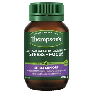 (PRE ORDER) Thompson's Ashwagandha Complex Stress + Focus 60 Tablets shelf life 2yrs