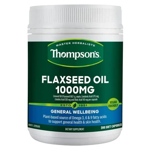 (PRE ORDER) Thompson's Flaxseed Oil 1000mg 200 Vegi-Caps shelf life 2yrs