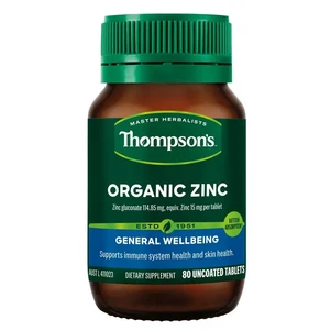 (PRE ORDER) Thompson's Organic Zinc 80 Tablets shelf life 2yrs